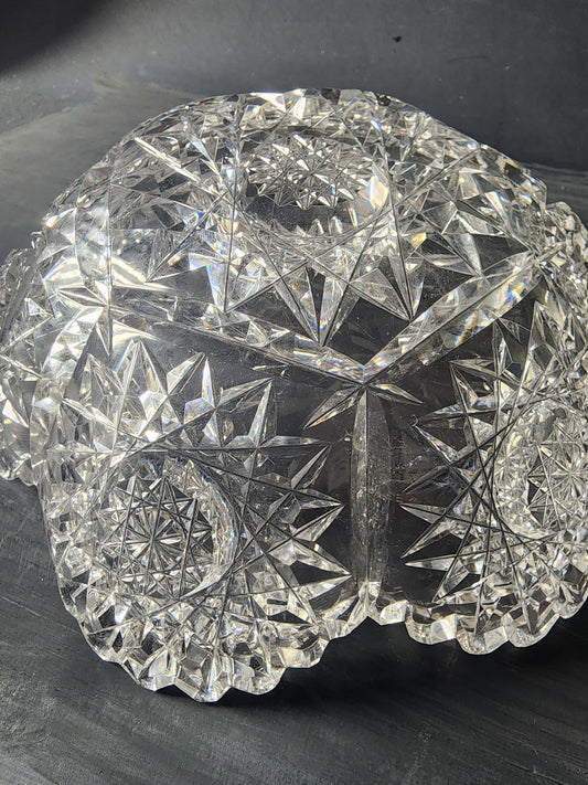 America Brillant Period cut glass blowout bowl abp