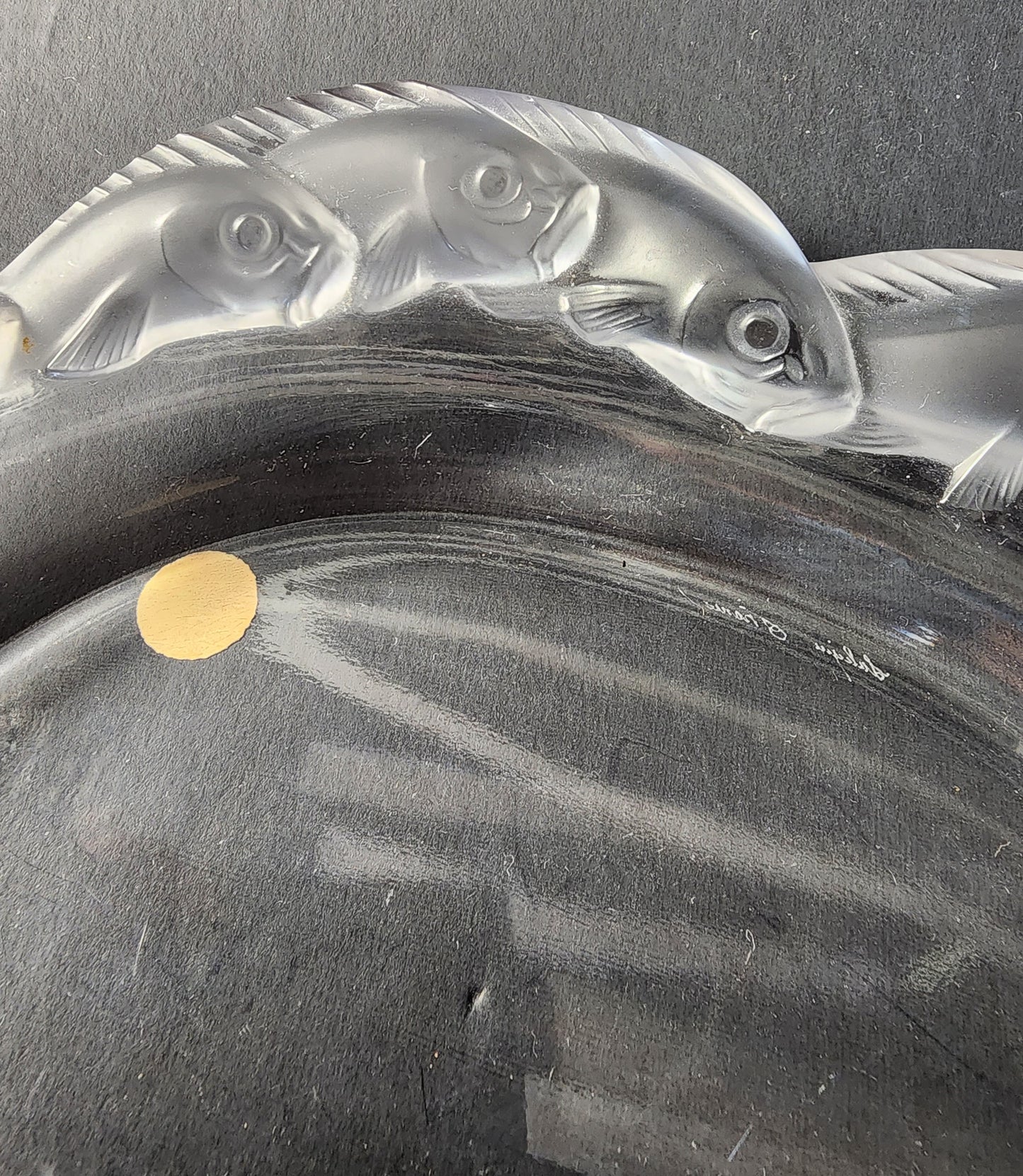Lalique signed glass piriac oval plate
