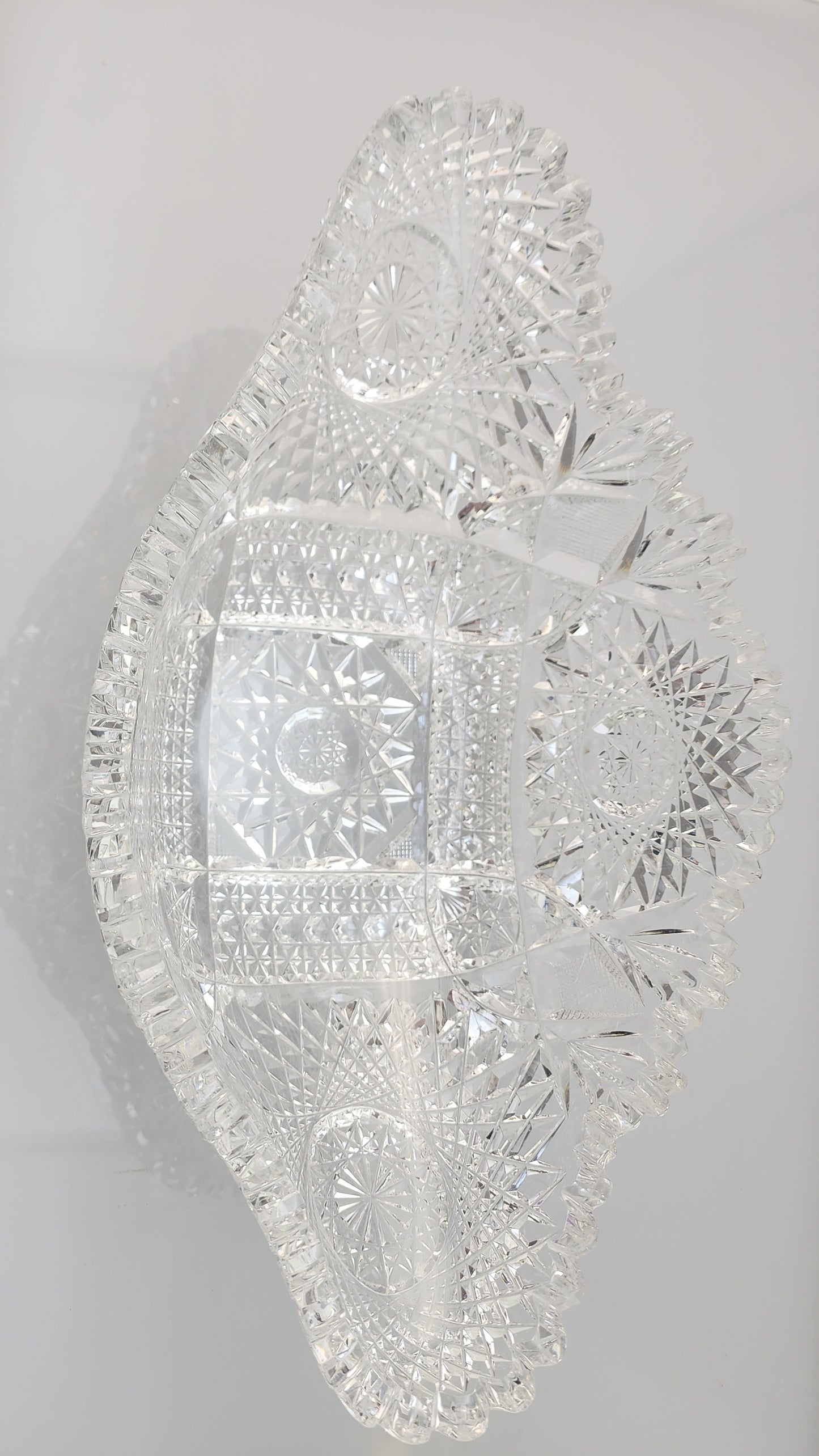 ABP Crystal Cut Glass banana Bowl