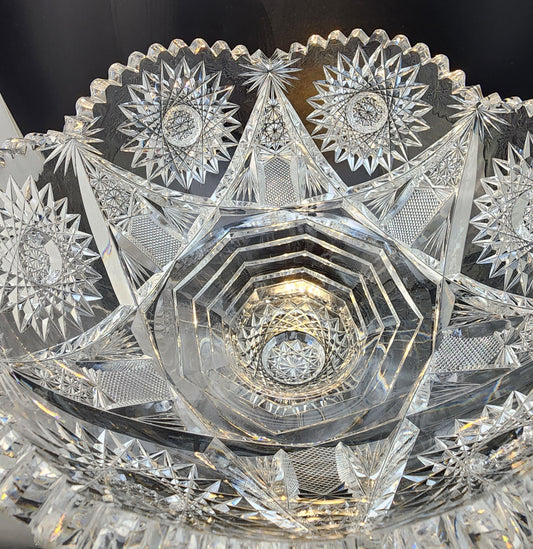 ABP cut glass pedestal dish