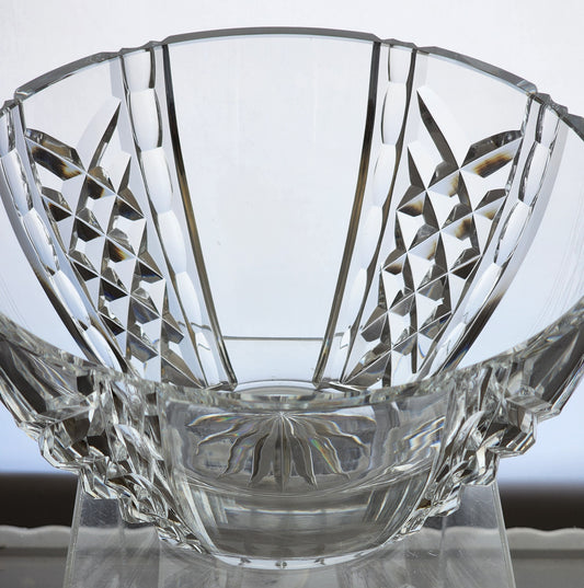 Hand Cut 24% lead crystal bowl HAND POLISHED signed by Peter ORourke