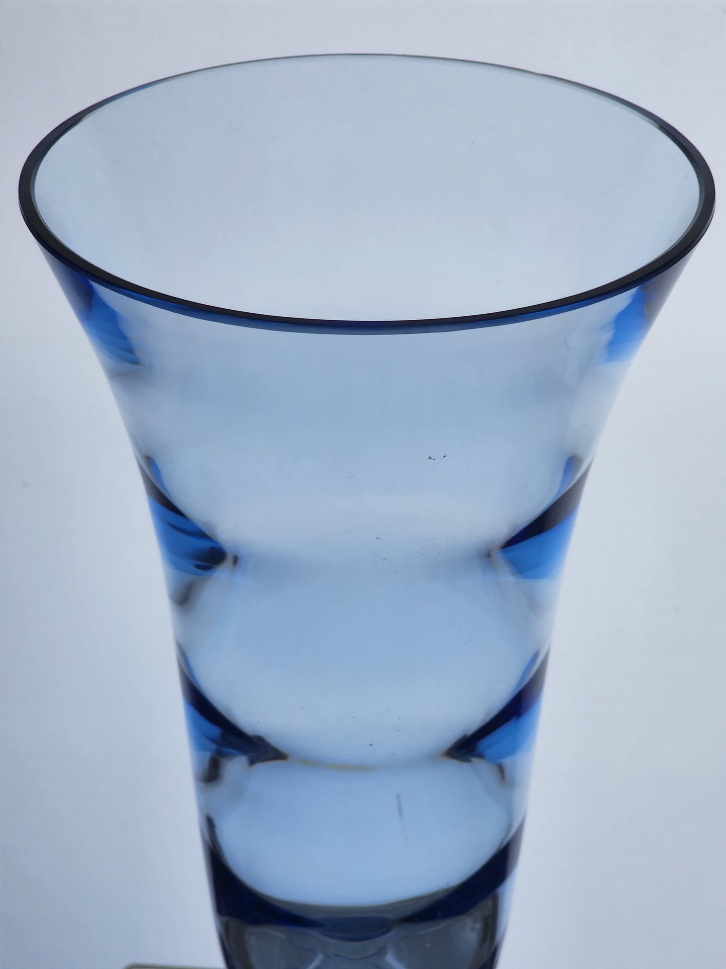 Tiffin 12" Copen blue Swedish optic vase
