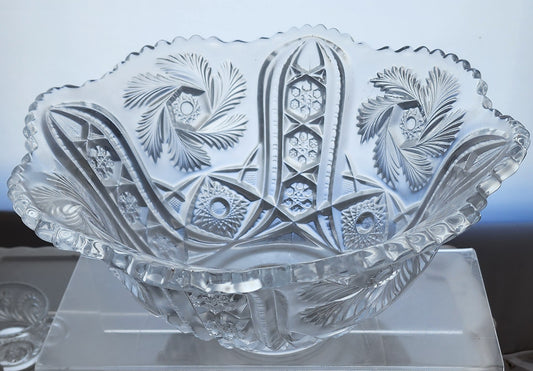 L E Smith Glass buzzstar punch bowl