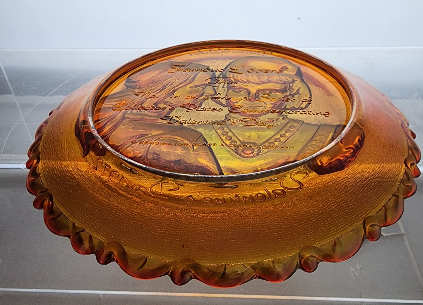 Carnival Glass valentine day dish