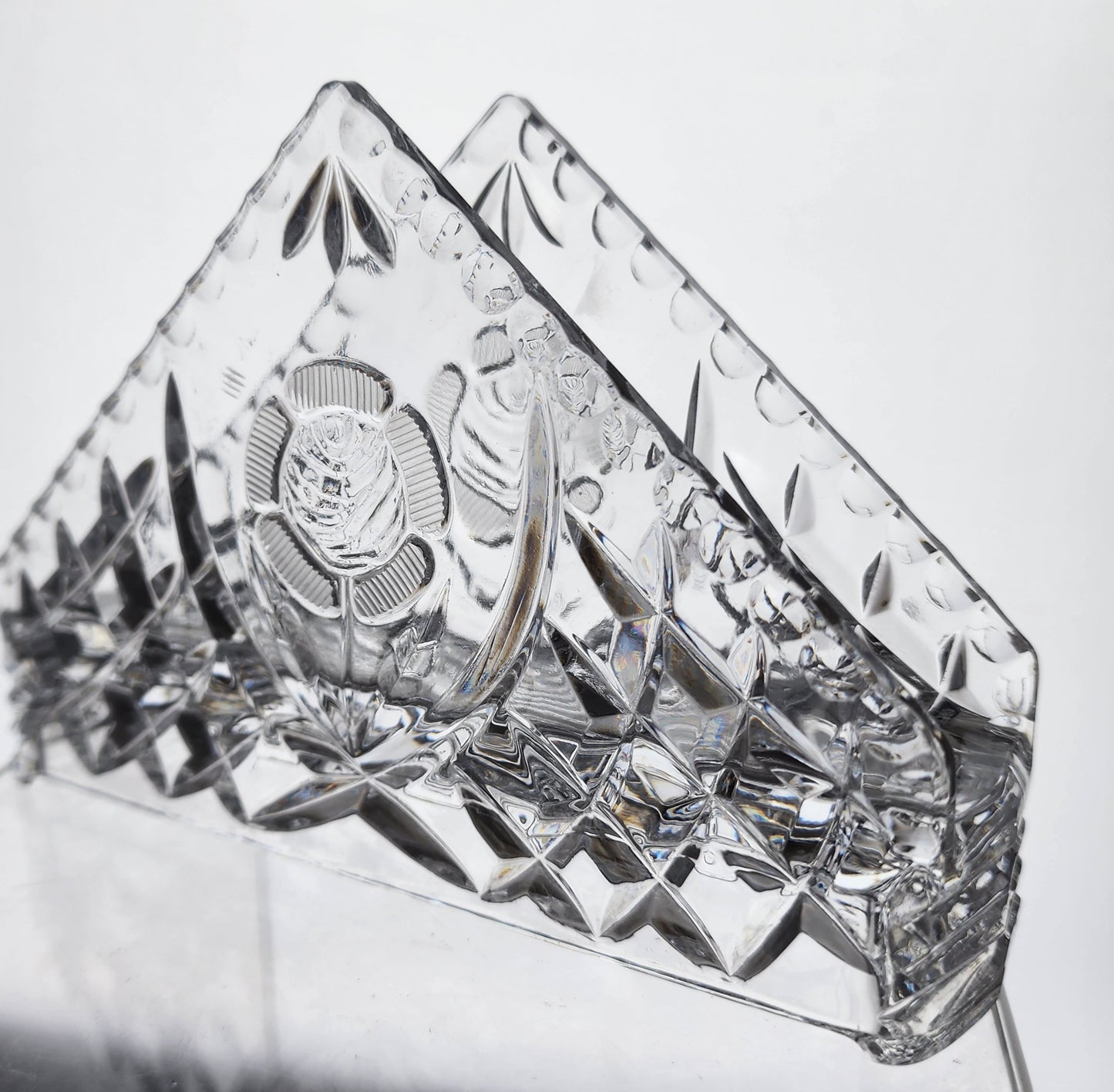 Glass napkin holder crystal