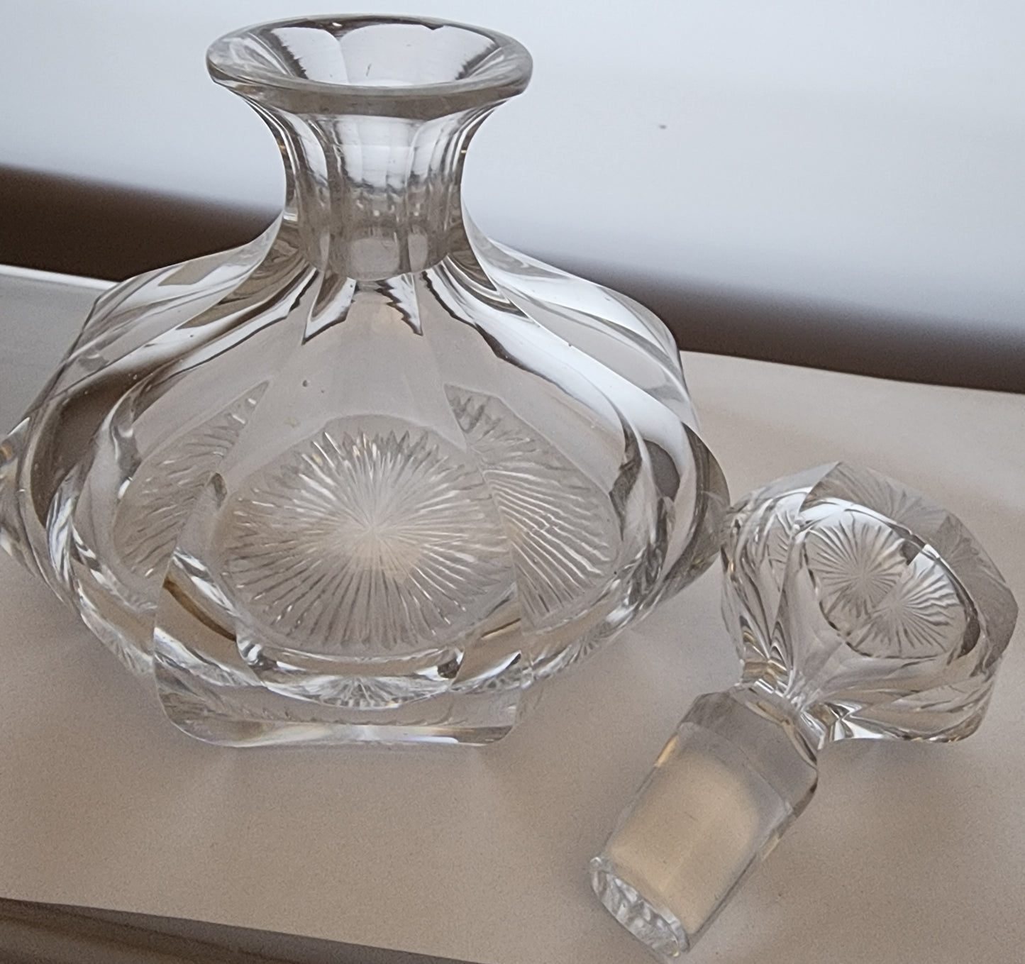 Glass perfume bottle fluted Hawkes?