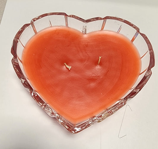 glass heart shape dish crystal