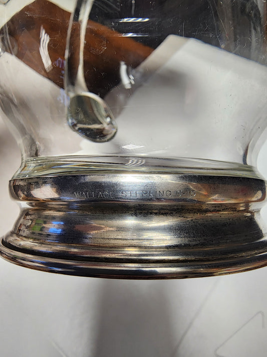 VTG Wallace Sterling glass cocktail pitcher
