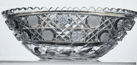 ABP cut glass oval bowl