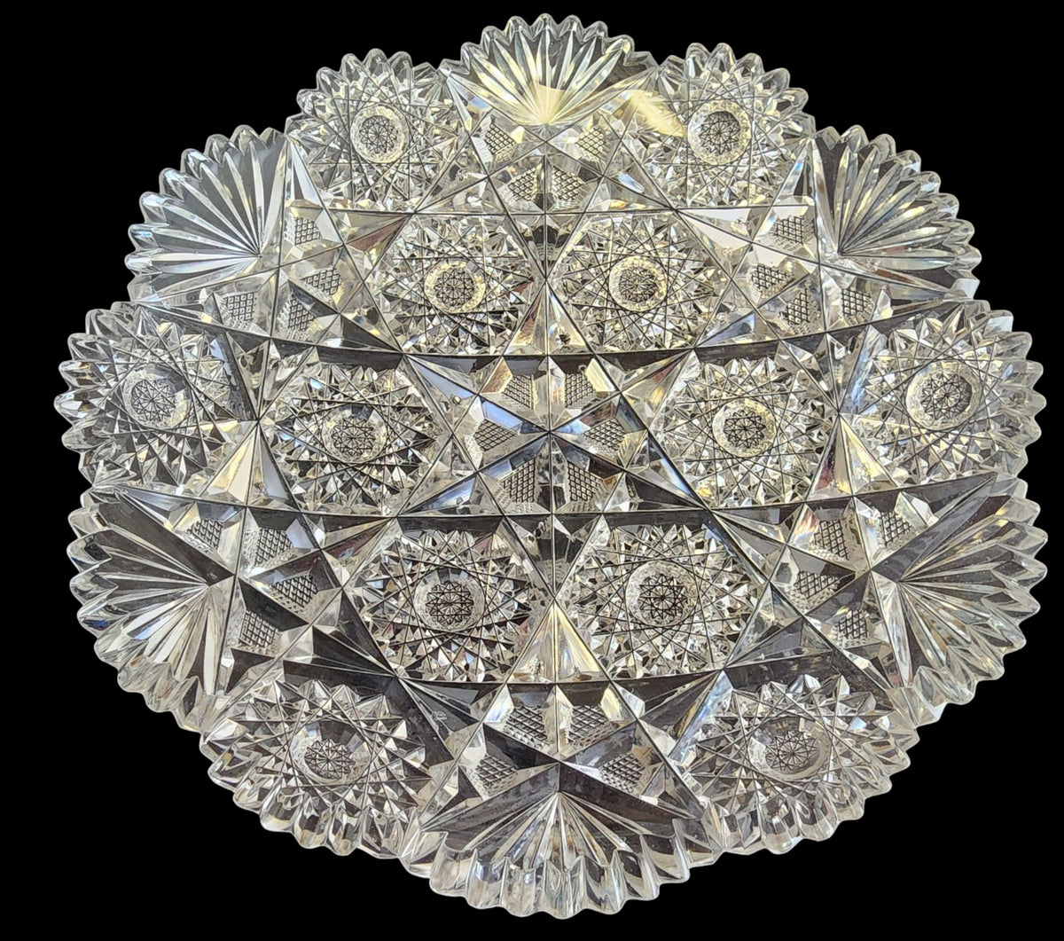 ABP cut glass dish antique crystal Flashy