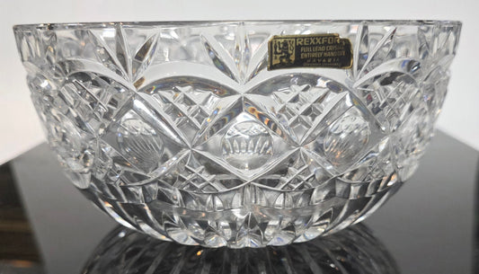 Signed Rexford Crystal Cut Glass Bowl
