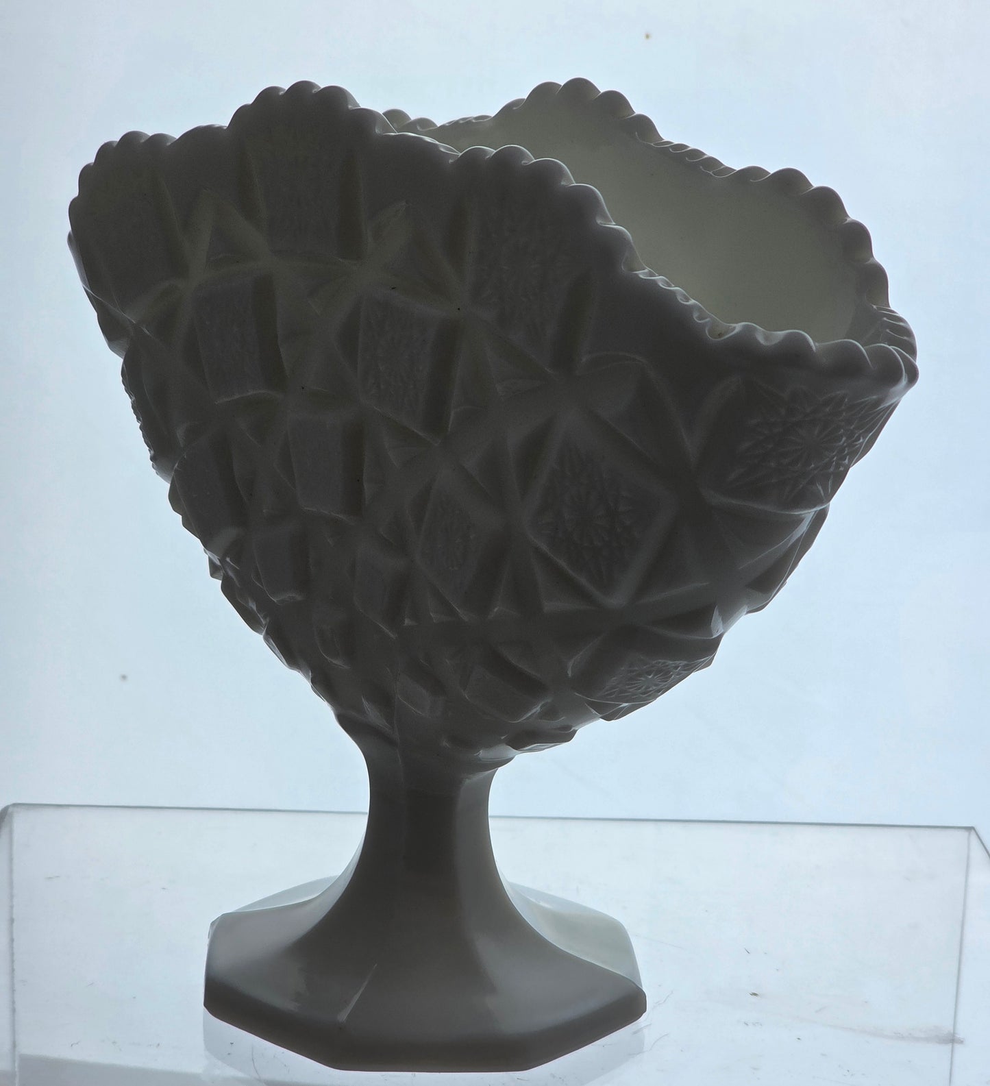 Westmoreland milk Glass fan vase