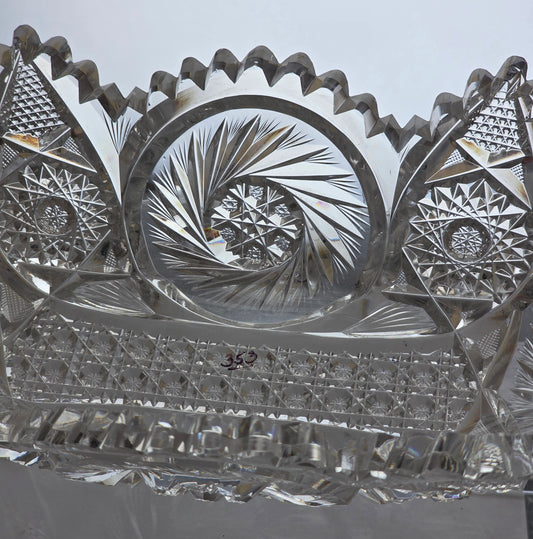 ABP cut glass oval bowl American brilliant period pa5