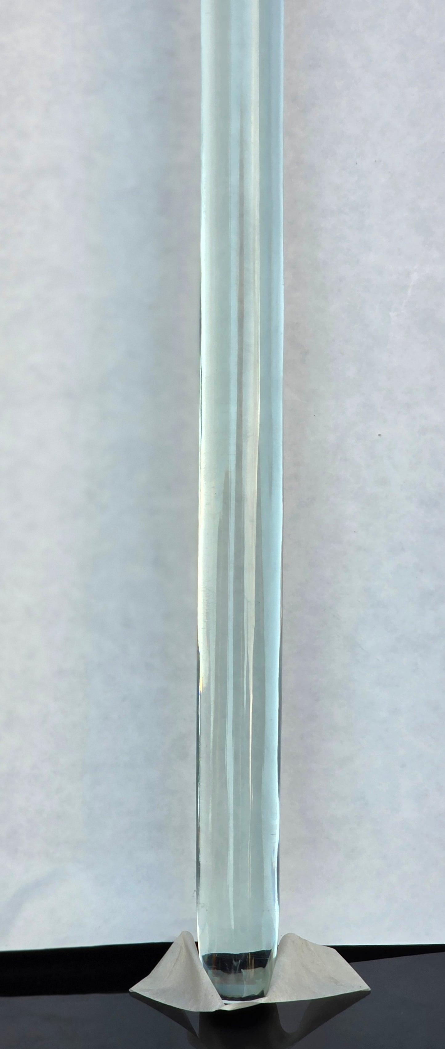Clear glass cane walking stick round knob mug13