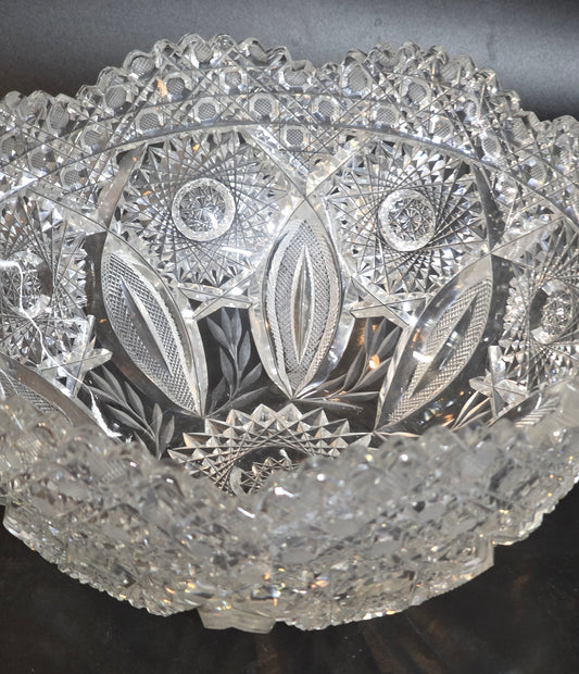 ABP cut glass bowl American brilliant period 1886 -1915 bob42