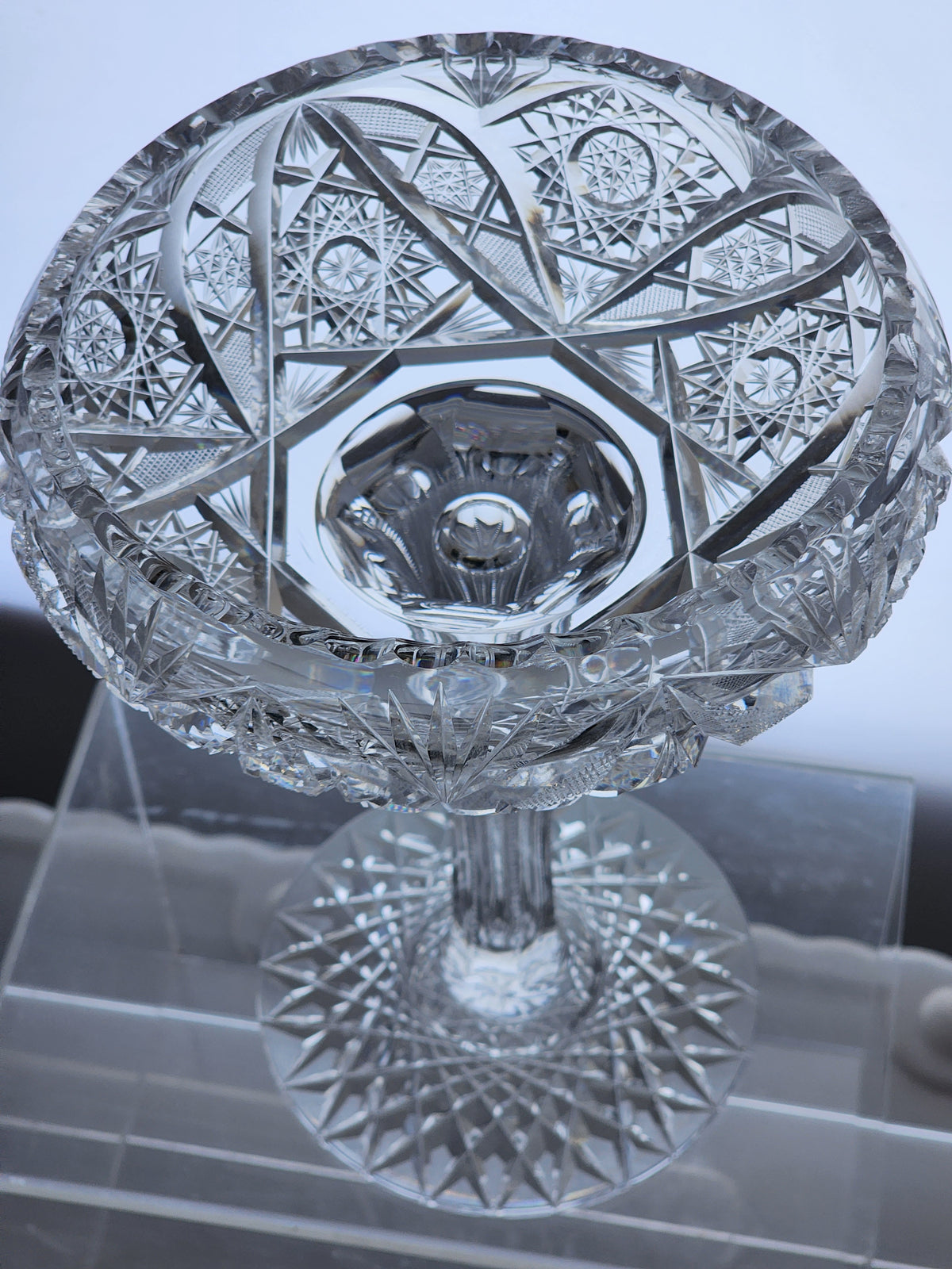 American Brilliant Period Cut Glass compote, Antique