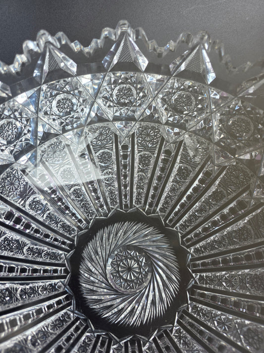 ABP cut glass bowl American brilliant period 1886 -1915 bob13