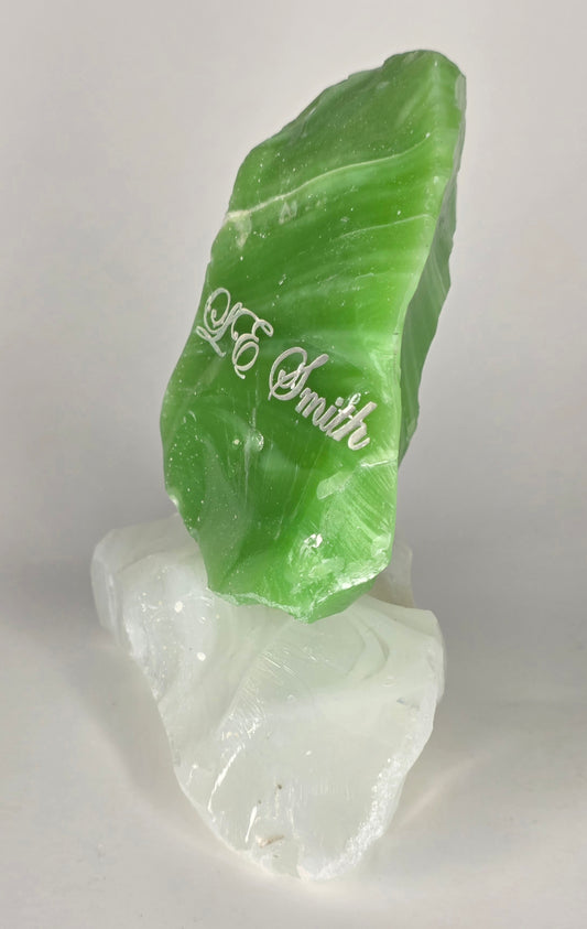 L.E SMITH glass cullet jadeite with white base