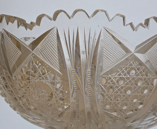 ABP cut glass blown blank bowl American brilliant period 1886 -1915 bob46