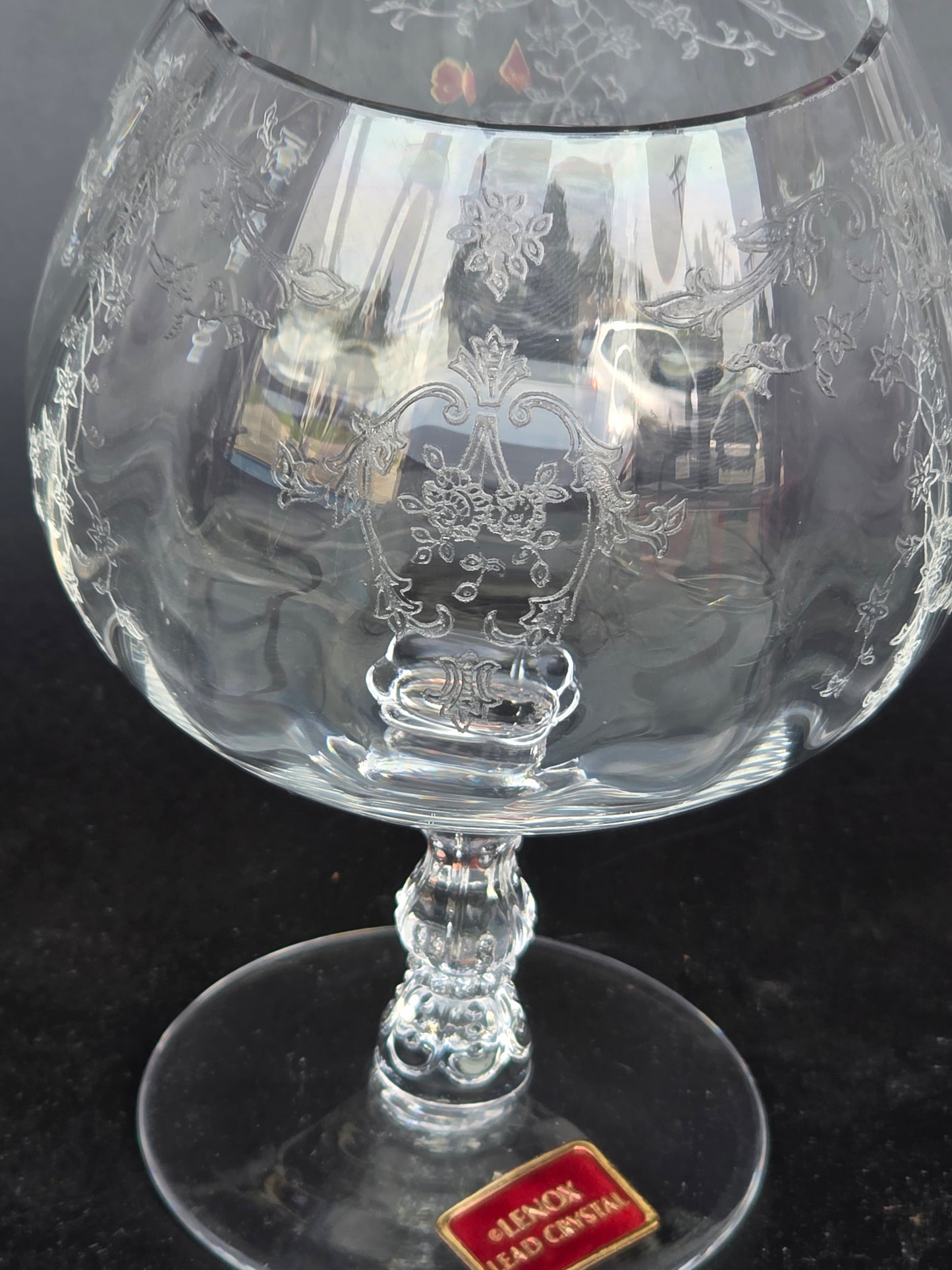 LENOX Navarra brandy sniffler glass, Crystal Made in USA Mt Pleasant PA Pair