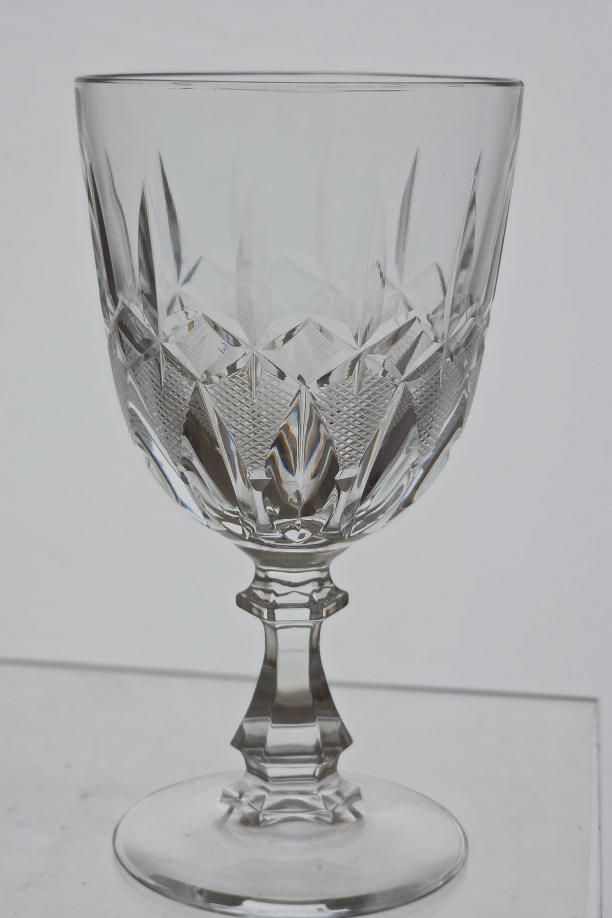 2 Hand Cut glass goblet stemware