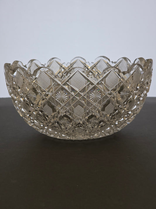 ABP cut glass bowl American brilliant period 1886 -1915 bob18