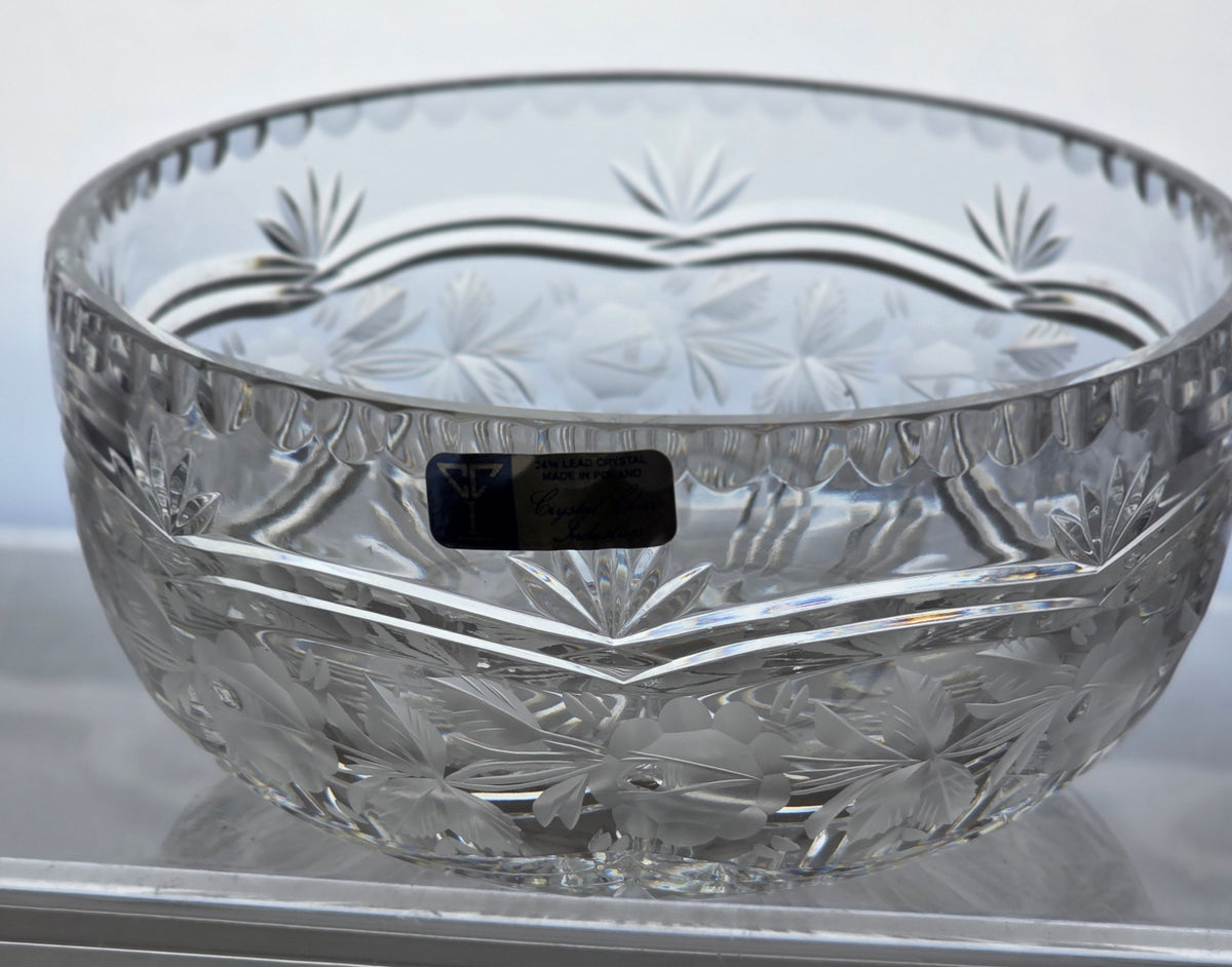 Cut glass bowl Blown blank ROSES