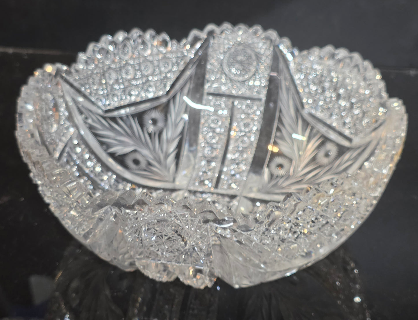 ABP cut glass bowl American brilliant period 1886 -1915 bob60