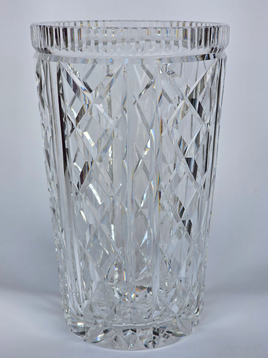 Waterford CUT GLASS signed vase old cut in Ireland