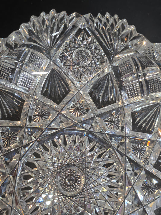 ABP cut glass low bowl American brilliant period 1886 -1915 bob57