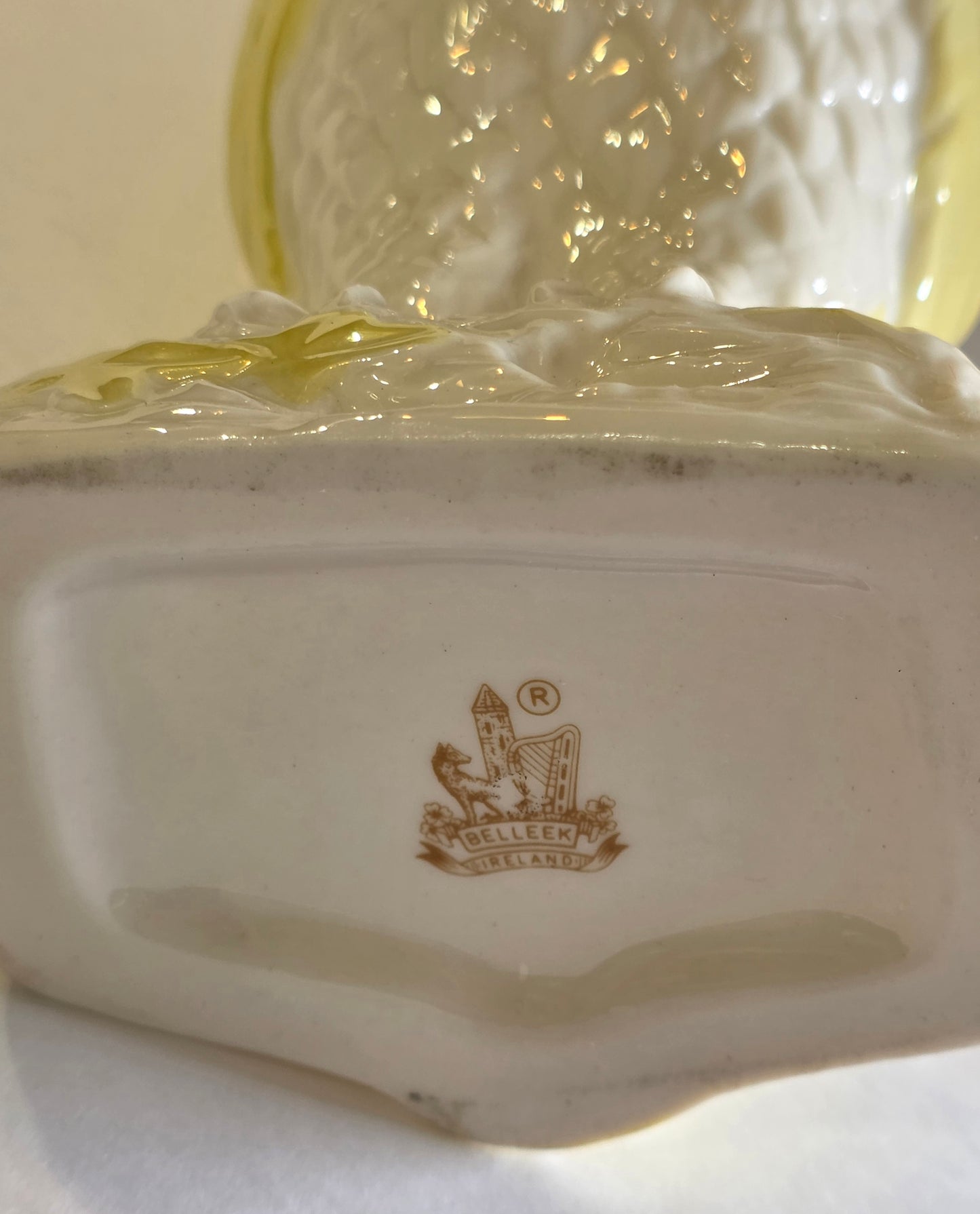 Belleek owl shaped vase Ireland