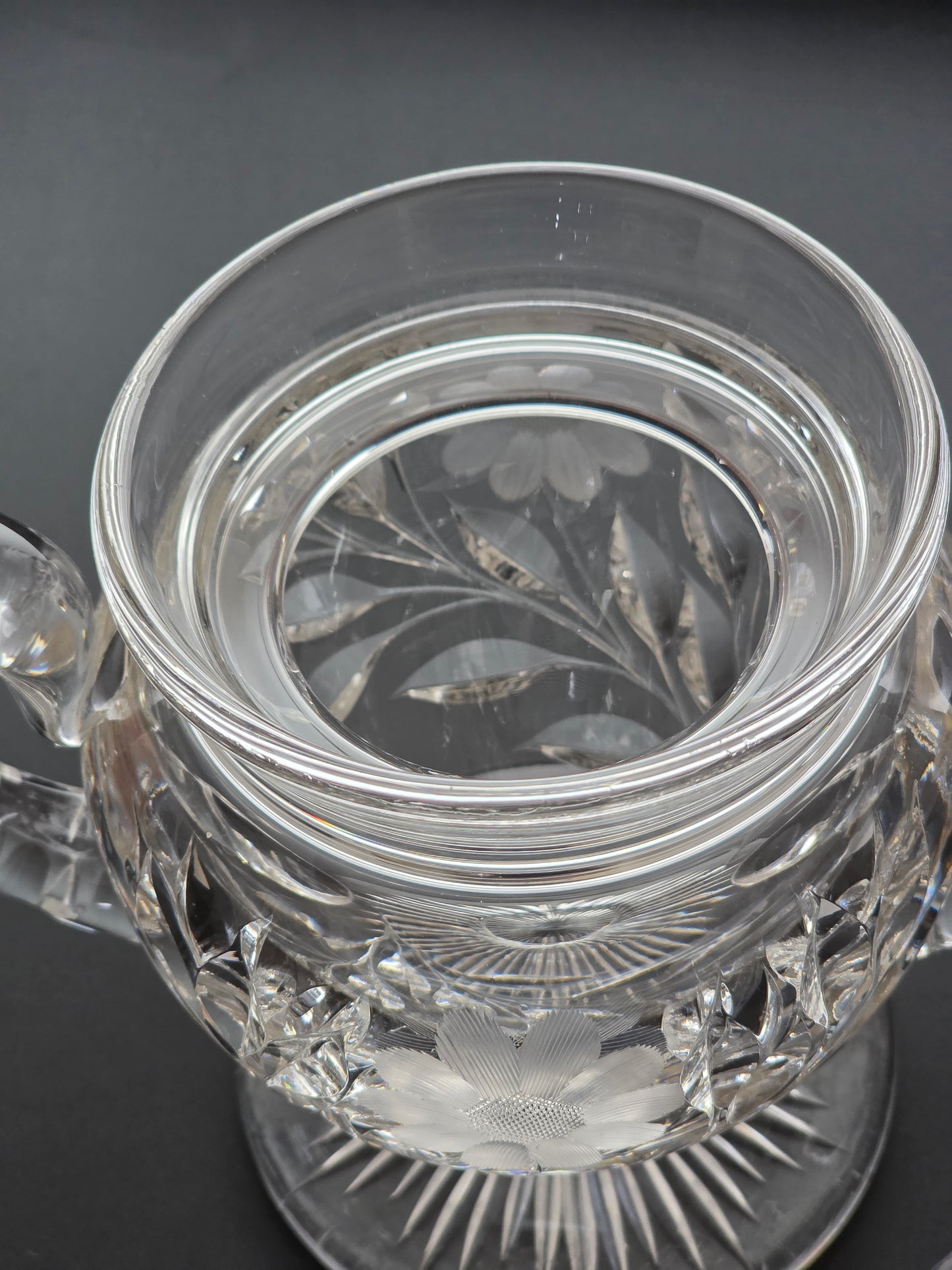 Cut Glass 2 handled compote, Antique