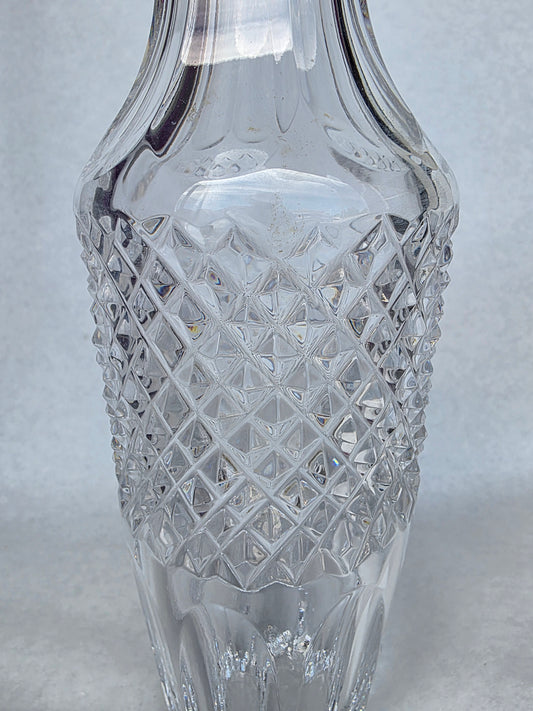 Hand cut glass Kldkotschnik vase Gold band