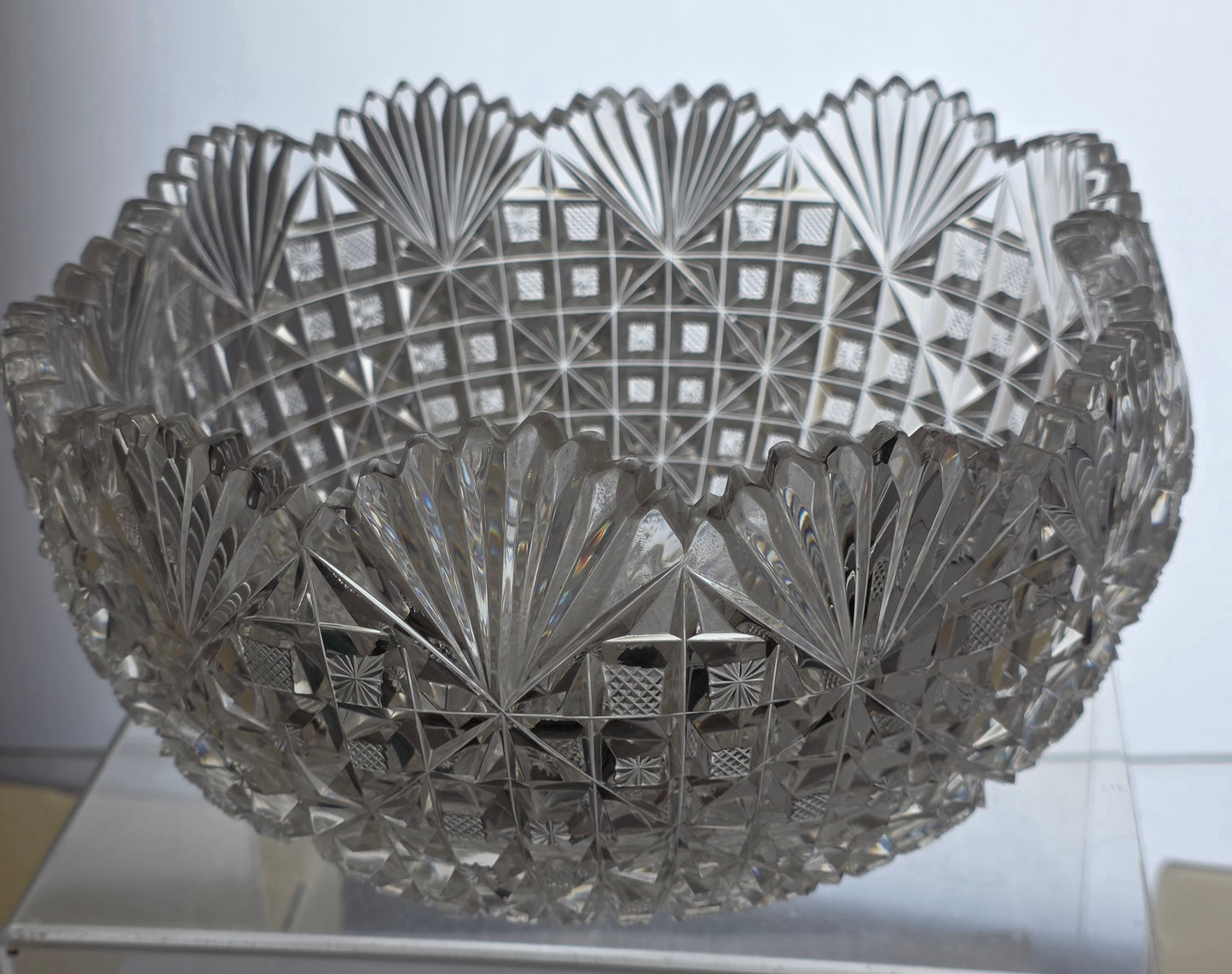 ABP cut glass Clark bowl American brilliant period 1886 -1915 PA6