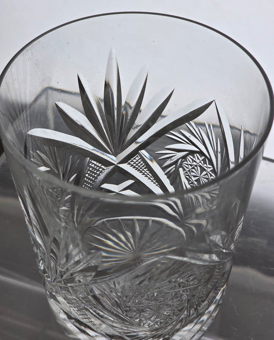 4 Crystal Cut Glass DOR pinwheel tumbler antique