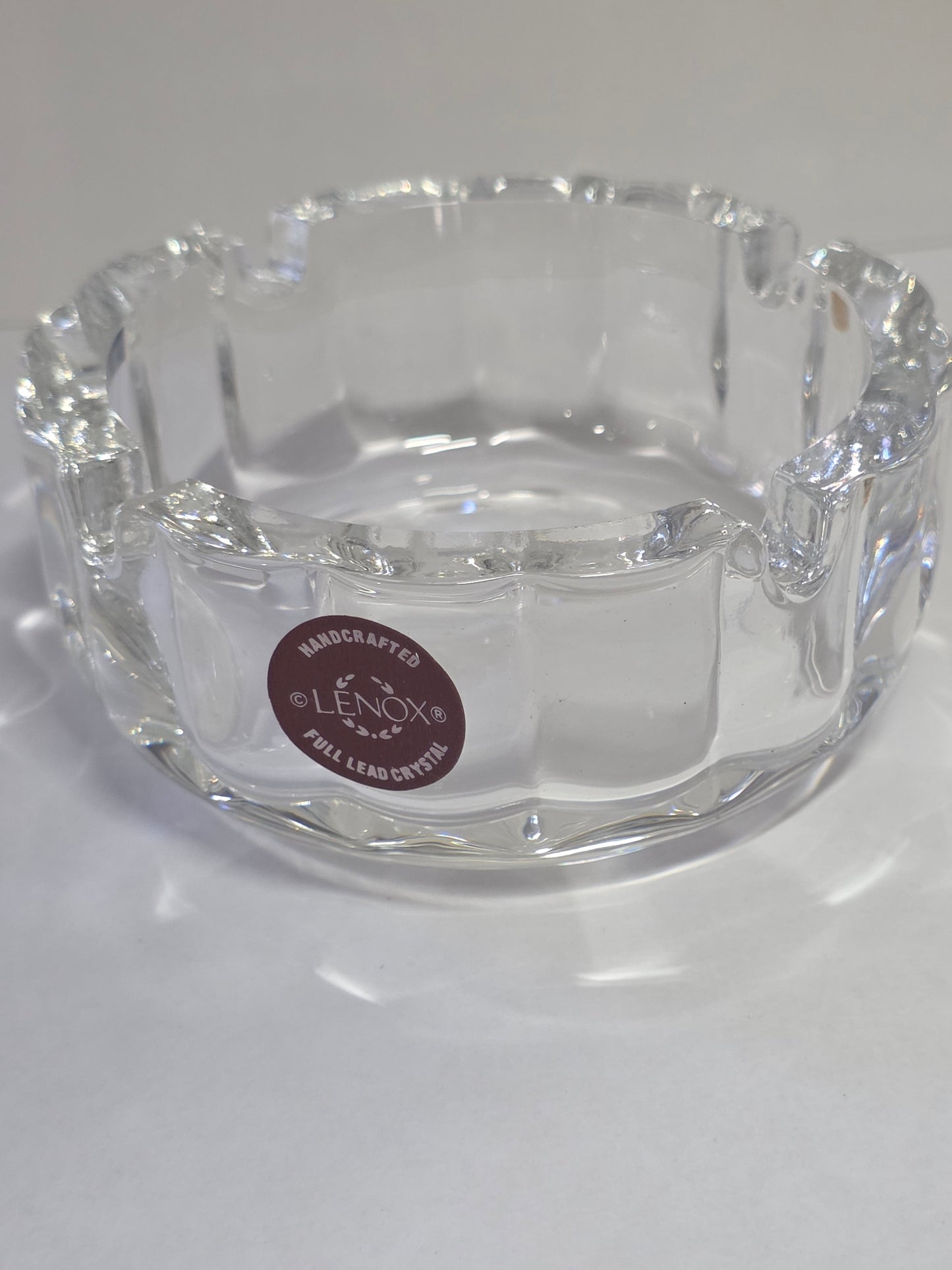 Lenox Glass Ashtray Signed USA crystal