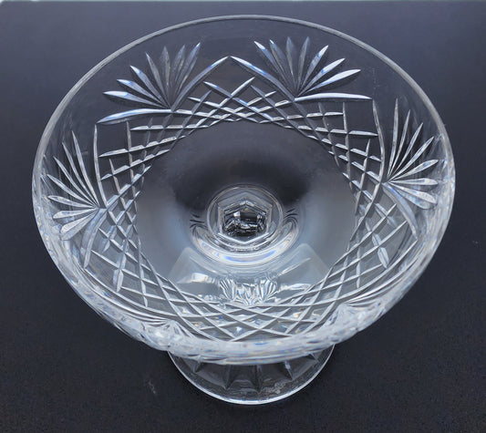 Signed Waterford Hand Cut glass compote Irish Crystal