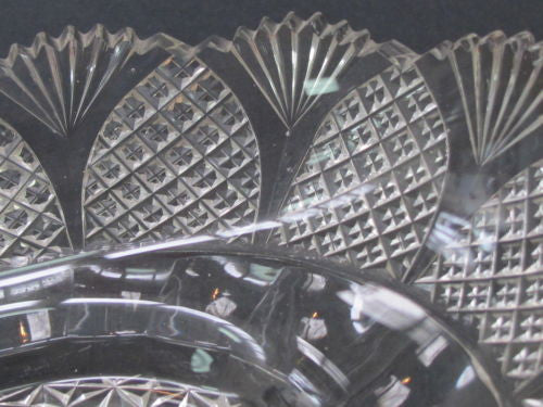 Old Cut Glass oval dish Antique Crystal insert - O'Rourke crystal awards & gifts abp cut glass