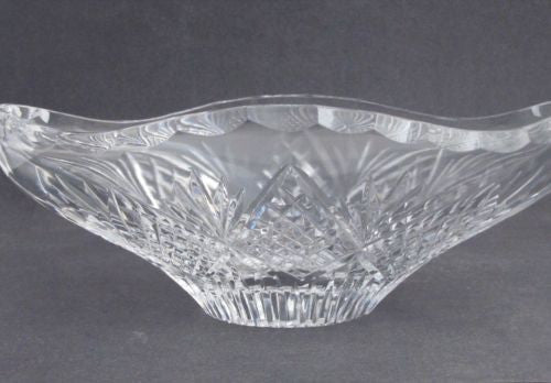 Old hand Cut Glass oval bowl Crystal, Stone wheel cut - O'Rourke crystal awards & gifts abp cut glass