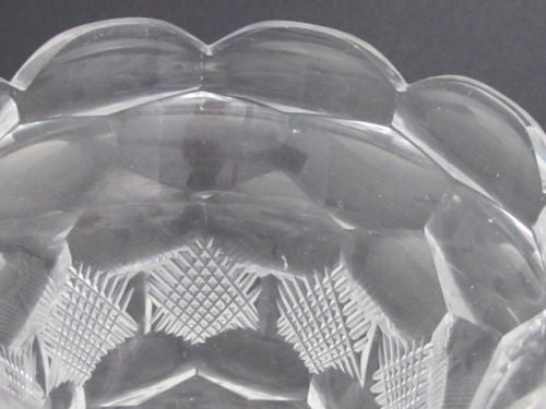 Hand cut old glass pedestal vase honeycomb - O'Rourke crystal awards & gifts abp cut glass