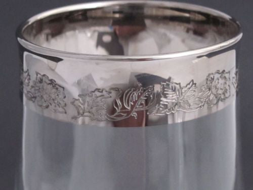 Lenox etched wine glass .7" platinum band Crystal Made in USA Mt Pleasant PA - O'Rourke crystal awards & gifts abp cut glass