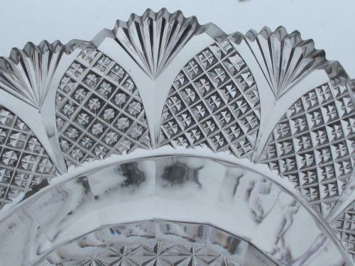 Old Cut Glass oval dish Antique Crystal insert - O'Rourke crystal awards & gifts abp cut glass