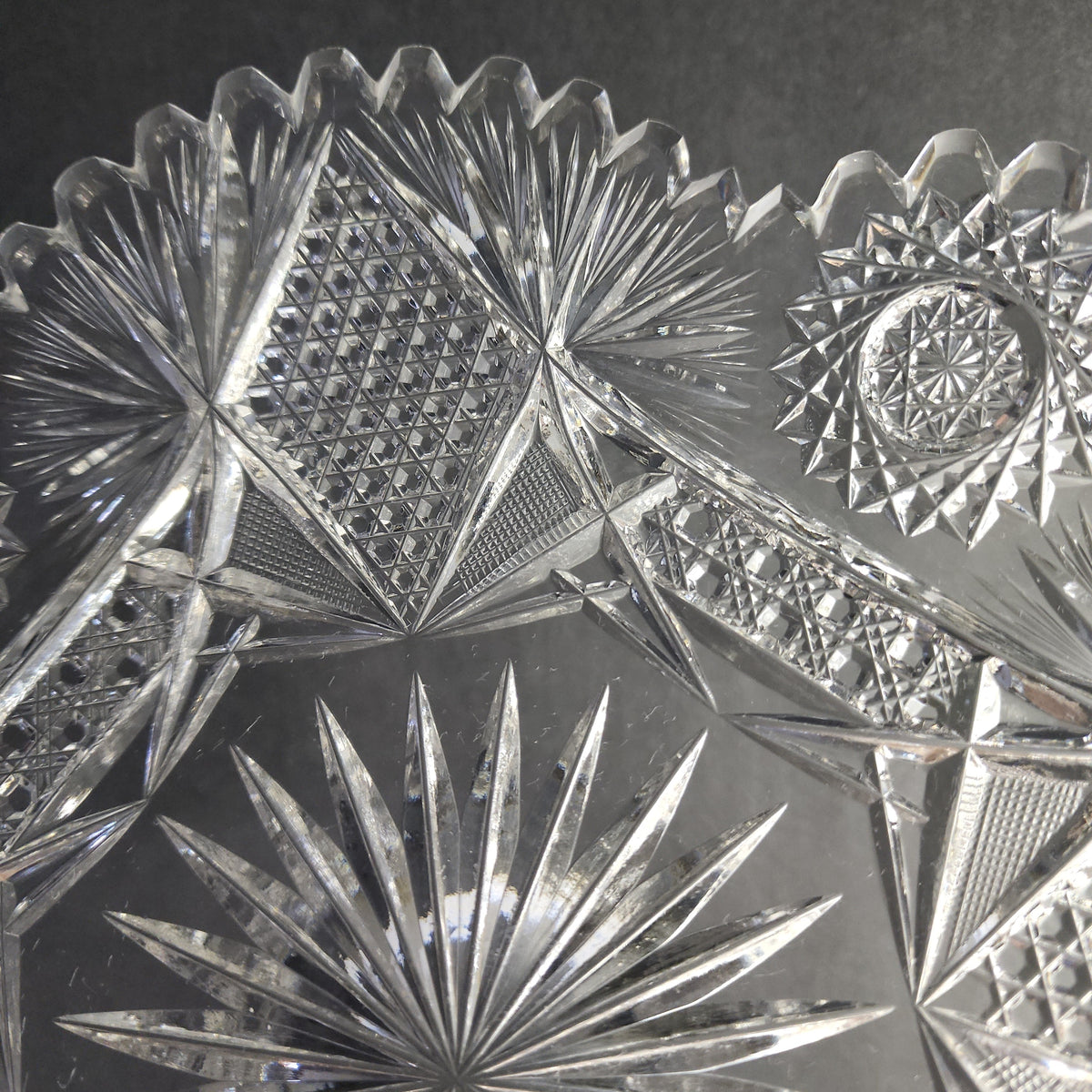 ABP cut glass Signed Hoare plate antique crystal