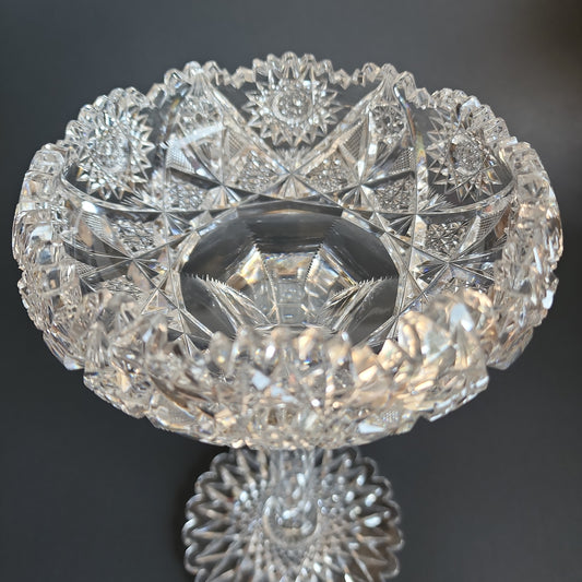 American Brilliant Period Cut Glass compote, Antique