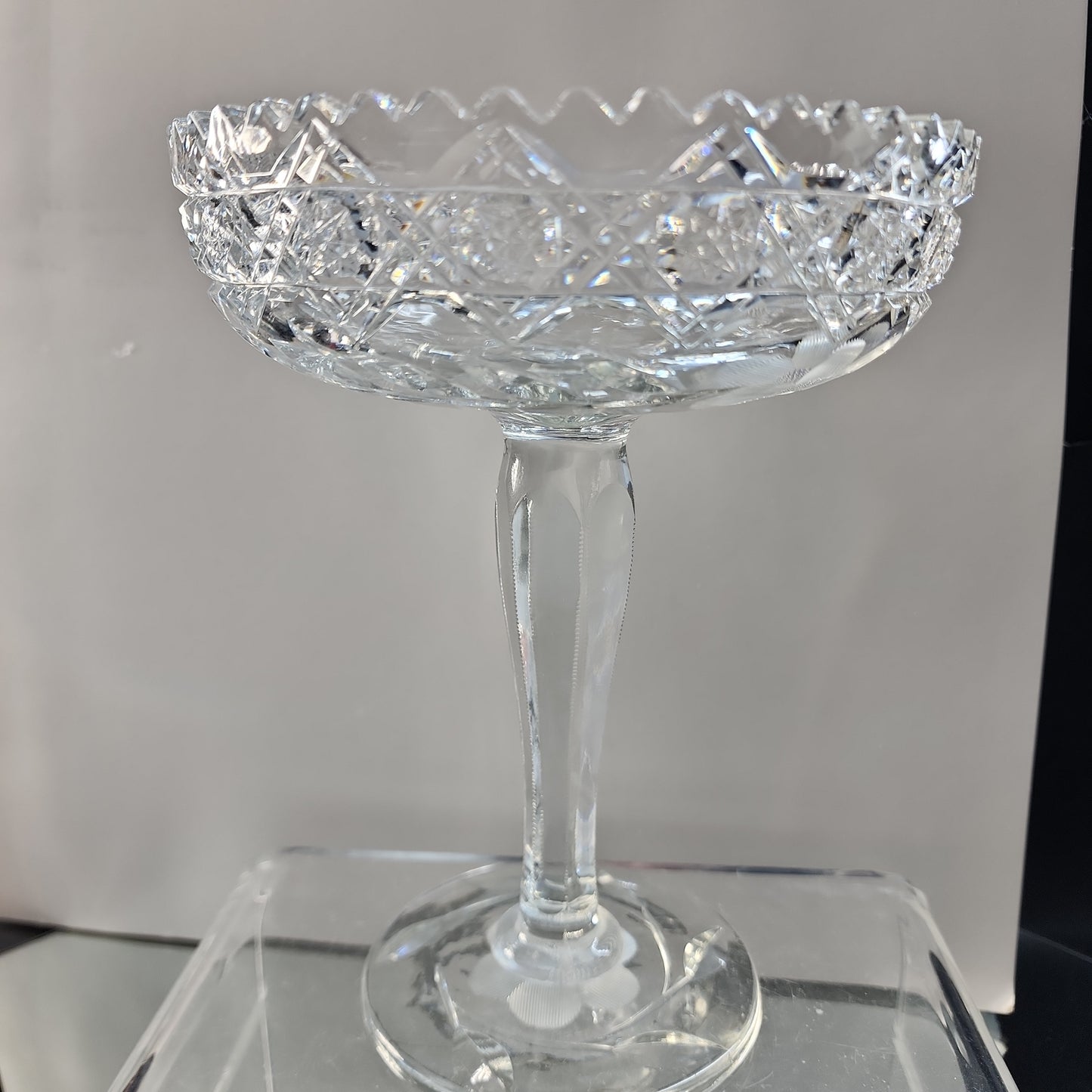 American Brilliant Period Cut Glass compote