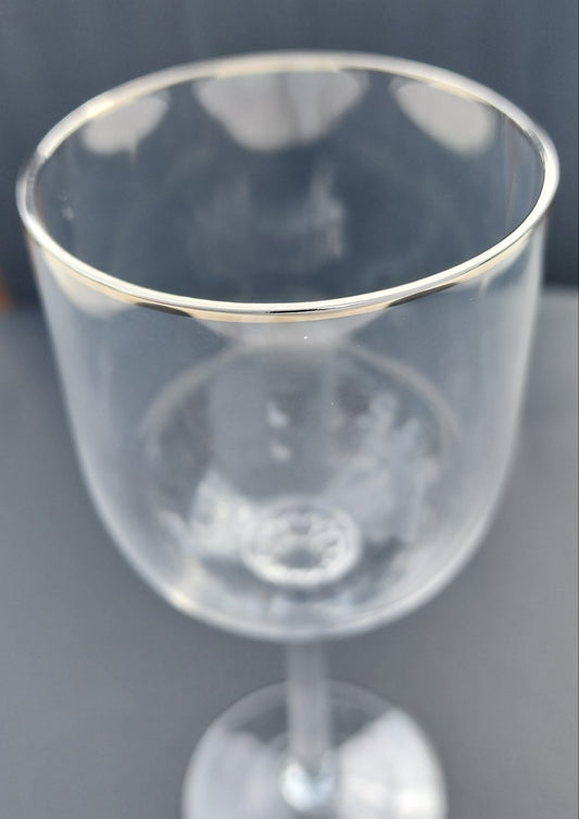Lenox Cut glass Fellmore platinum Crystal Goblet Made in USA Mt Pleasant PA mouth blown