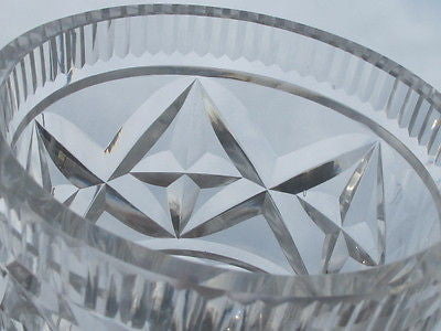 Old Cut Glass vase Antique Crystal square base - O'Rourke crystal awards & gifts abp cut glass