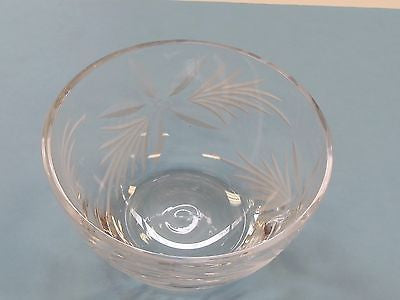 Hand cut lead Crystal bowl, Poinsettia one of a kind glass - O'Rourke crystal awards & gifts abp cut glass