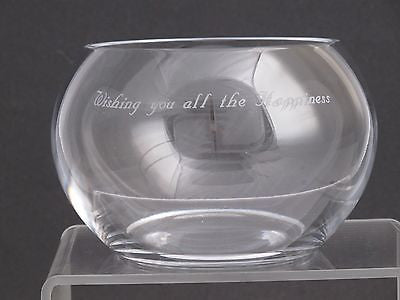 Wishing you'll the Happiness ,lead crystal bowl Mouth blown, gift - O'Rourke crystal awards & gifts abp cut glass