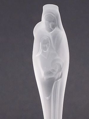 Lenox Crystal bell holy family Made in USA frosted Platinum band - O'Rourke crystal awards & gifts abp cut glass